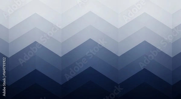 Fototapeta Modern blue chevron geometric pattern with layered depth effect, perfect for professional business presentations and corporate designs