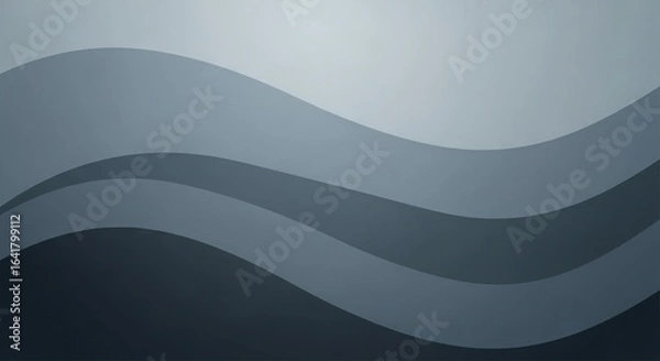 Fototapeta Monochrome gray flowing waves background with elegant curves and smooth gradients, ideal for sophisticated business and corporate materials
