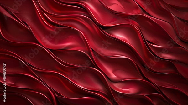 Fototapeta Abstract red silk wavy background, smooth and shiny texture, elegant and luxurious design, perfect for backgrounds and wallpapers, high resolution