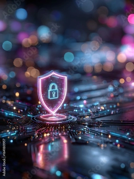 Fototapeta Cyber Security Data Protection  internet network security  protect business financial transaction , cyber attack, user private encryption, protect, encryption,