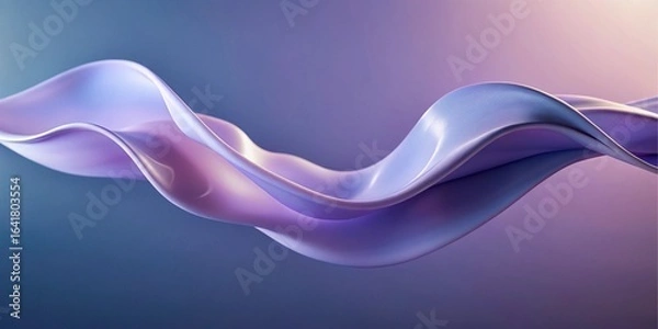 Fototapeta Abstract lavender fabric wave on gradient abstract background. 3d render