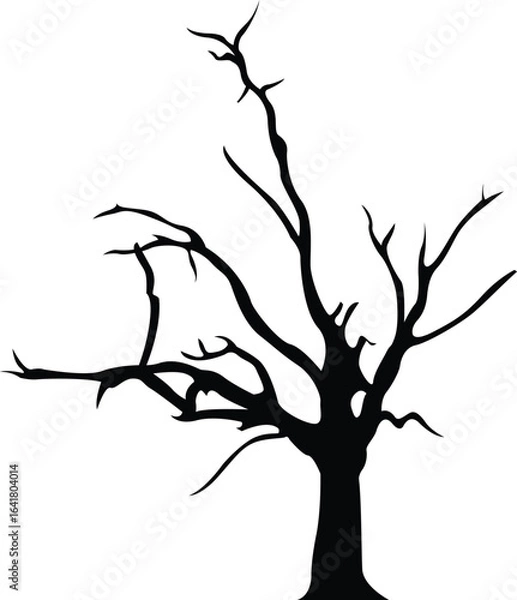 Obraz Dead tree, 2D vector, black tree, 