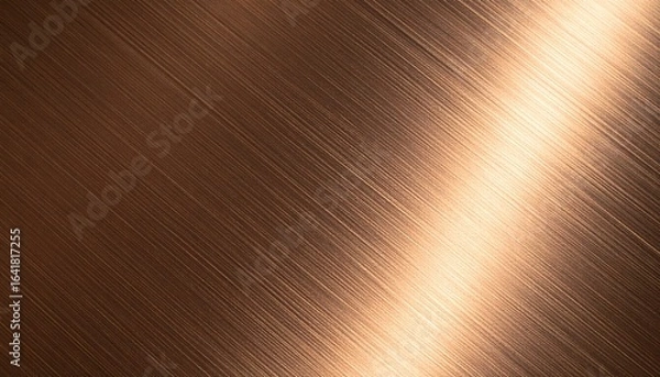 Fototapeta Copper texture with diagonal brush strokes.