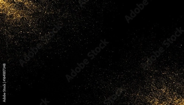 Obraz Golden particles on a dark background.