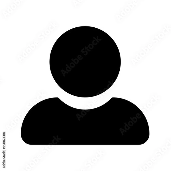 Fototapeta Simple black account avatar icon for profile picture
