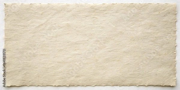 Fototapeta Textured beige paper with deckled edges Background