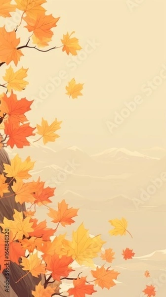 Fototapeta Leaves backgrounds landscape autumn.
