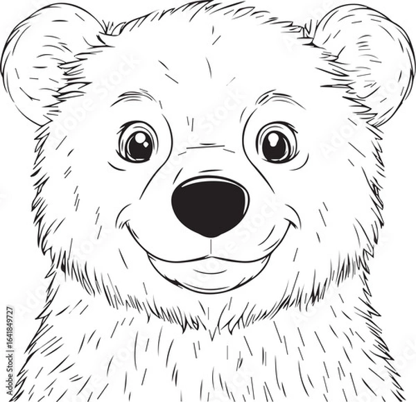 Fototapeta Coloring for kids, bear, vector.