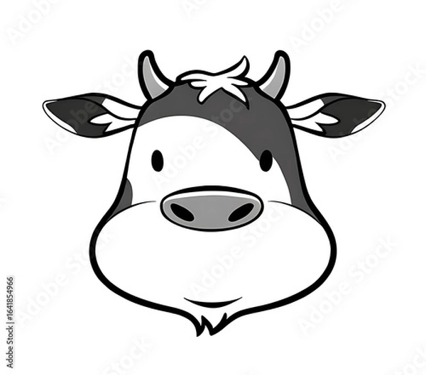 Obraz funny cow head  vector illustration