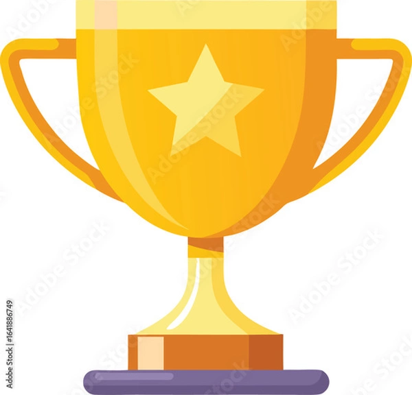 Obraz Gold Trophy Vector Icon – Flat Minimal Design