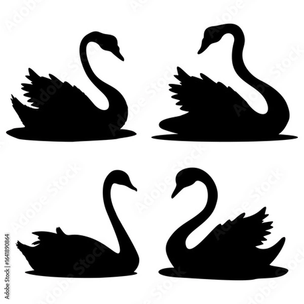 Obraz silhouette Swan Vector