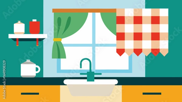 Fototapeta traditional country kitchen farmhouse sink