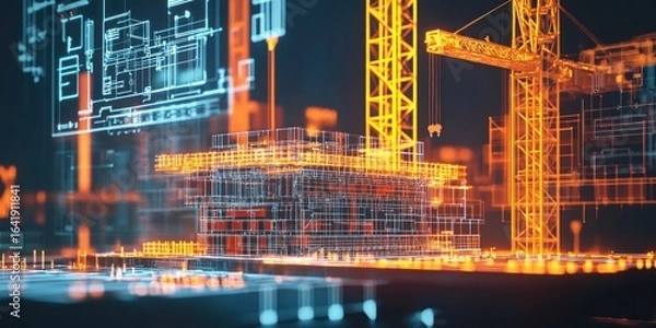 Fototapeta Digital Construction: A Blueprint for the Future