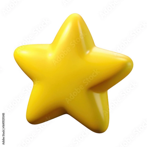 Obraz 3d yellow star shape isolated on transparent background