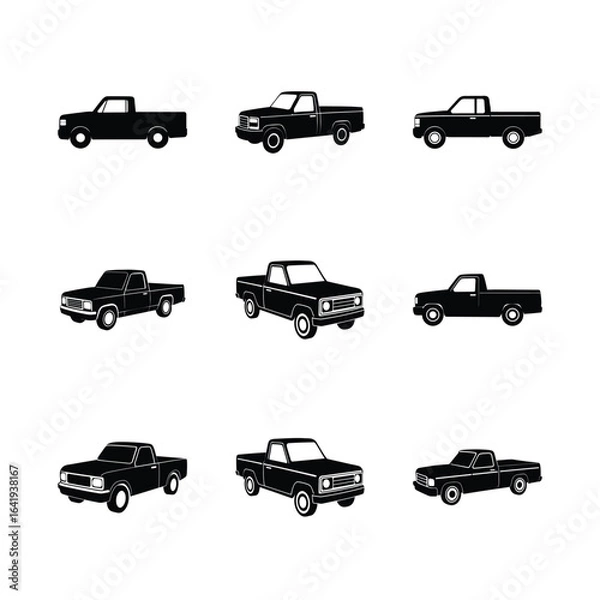 Obraz Pickup Truck Icons Vector Set