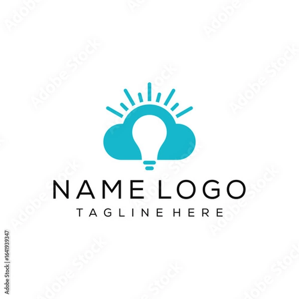 Obraz cloud light bulb and sunlight logo design inspiration