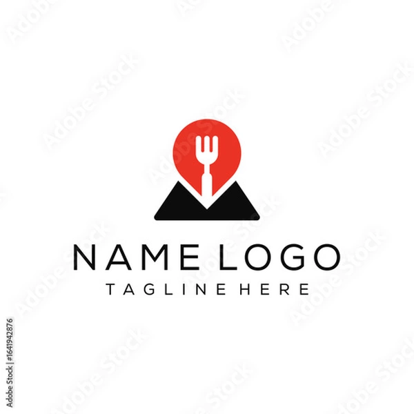 Obraz local map fork logo design vector