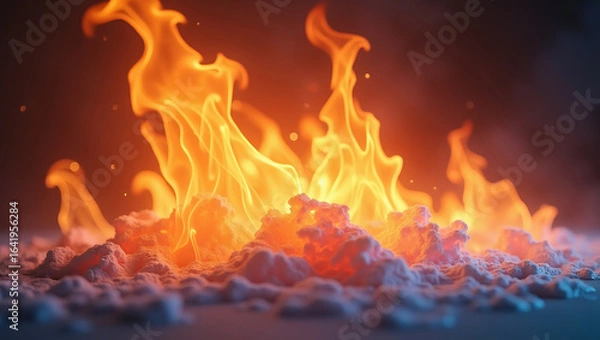 Fototapeta Dancing flames — ideal for high-energy projects, dramatic scenes, or transformation-themed content.