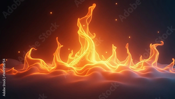 Fototapeta Dancing flames — ideal for high-energy projects, dramatic scenes, or transformation-themed content.