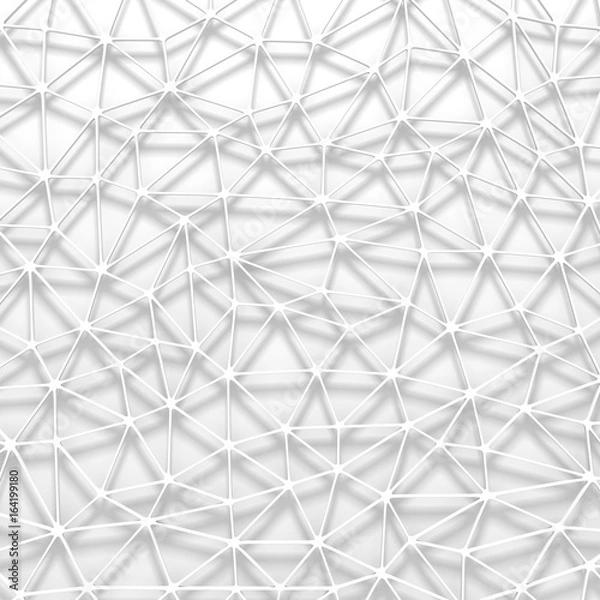 Fototapeta Abstract architectural white triangle low poly background