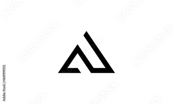 Fototapeta AU initial letters, monogram logo	