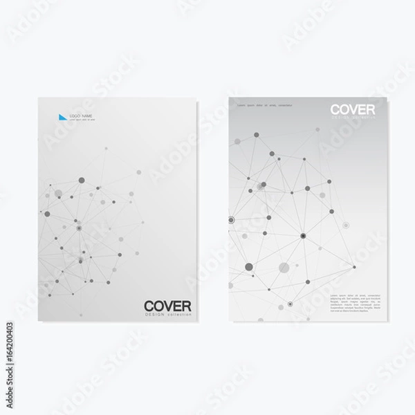 Obraz Vector brochure templates. Abstract connection background with lines and dots