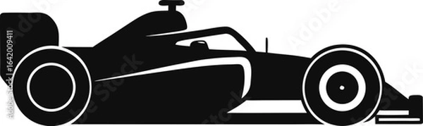 Fototapeta Dynamic formula 1 car silhouette in motion