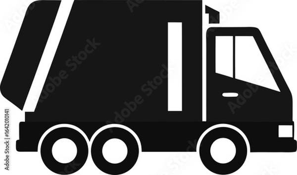 Obraz Silhouette of a garbage truck in motion