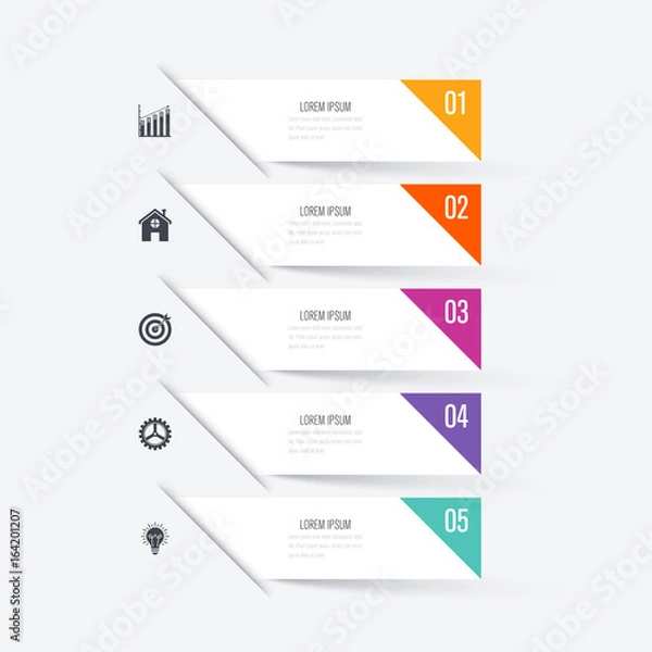 Obraz Vector illustration infographic five options