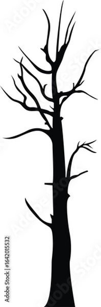 Obraz dead tree, black tree, 2D vector illustration, 