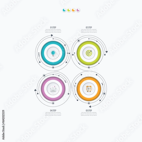 Obraz Infographics template four options with circle