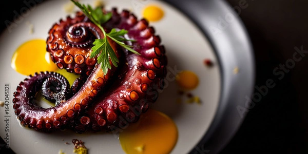 Obraz  cooked octopus tentacles curled up