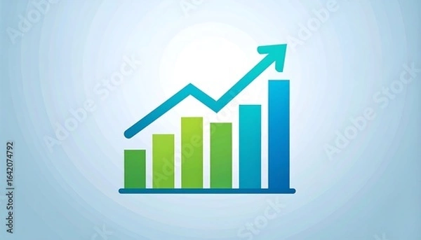 Obraz Rising bar chart graphic