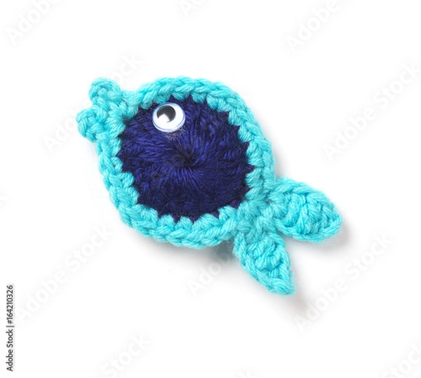 Obraz crochet blue fish