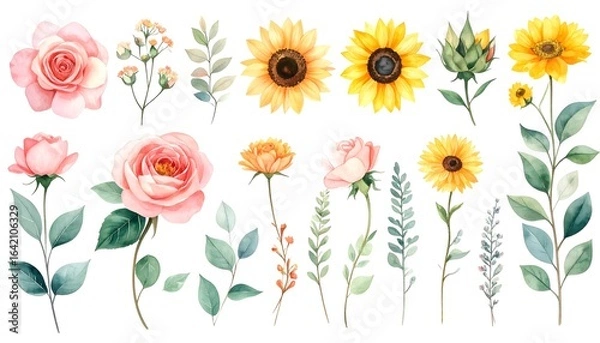 Obraz Floral illustrations collection