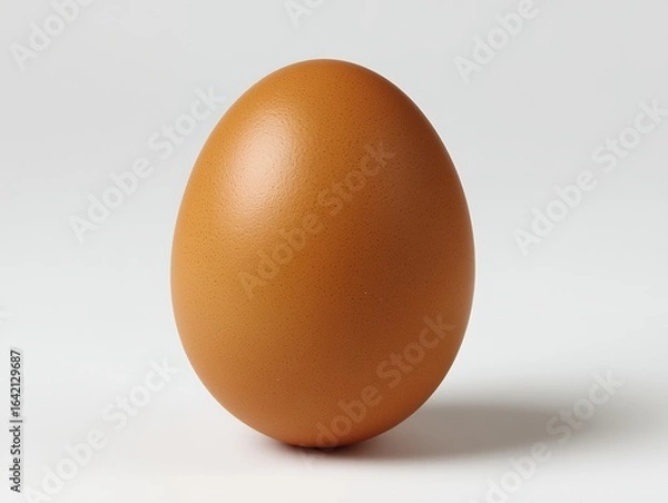 Fototapeta 白い背景に置かれた茶色い卵
