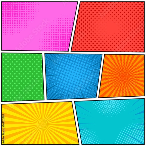 Obraz Comic book page bright template