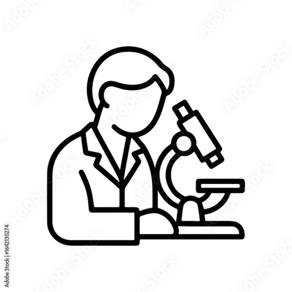 Fototapeta line icon scientist with microscope vector on white background
Vector line icon on white background