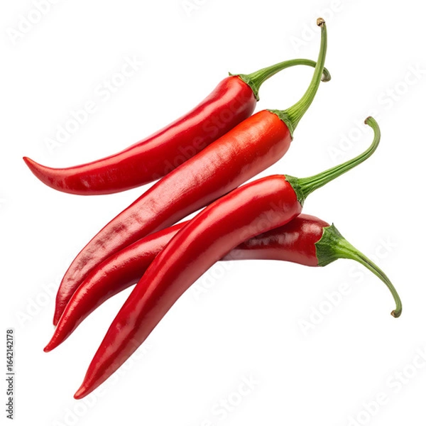 Obraz "Fresh Red Chili Peppers Isolated on Transparent Background 