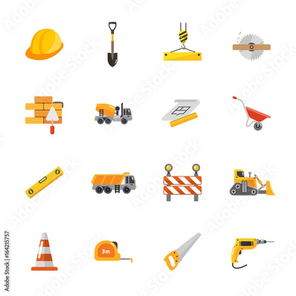 Fototapeta under construction icons