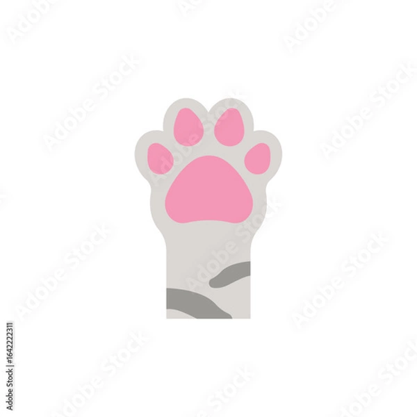 Obraz Pink cat paw raised up. Vector