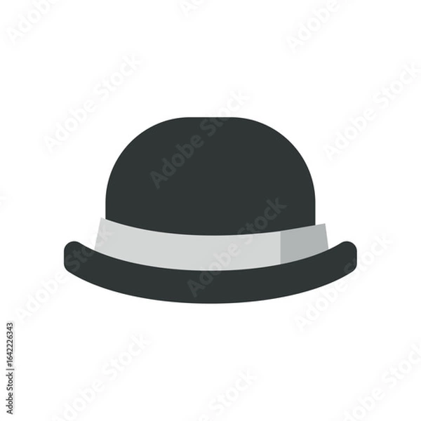 Obraz Grey bowler hat. Vector