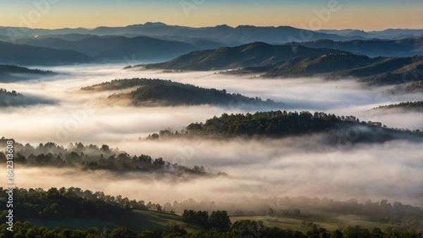 Obraz Misty Morning in the Rolling Hills