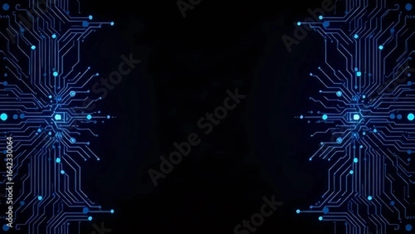Obraz Futuristic Blue Circuit Board Design