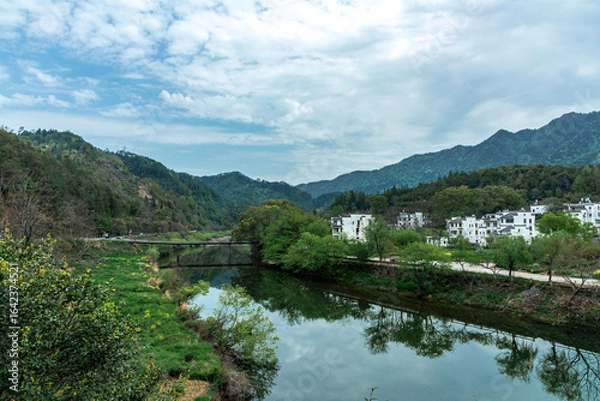 Obraz landscape with lake and mountains