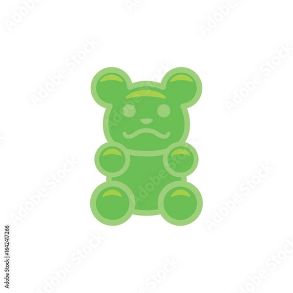 Obraz Green gummy bear candy. Vector