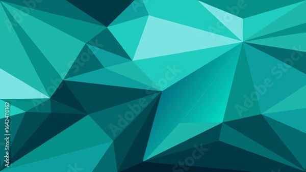 Fototapeta Geometric Teal and Turquoise Faceted Crystal Abstract Background vector illustration