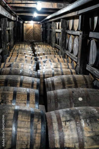 Fototapeta Frankfort, Kentucky, USA, July 10, 2025
Buffalo Trace Distillery. Barrels of bourbon in storage.