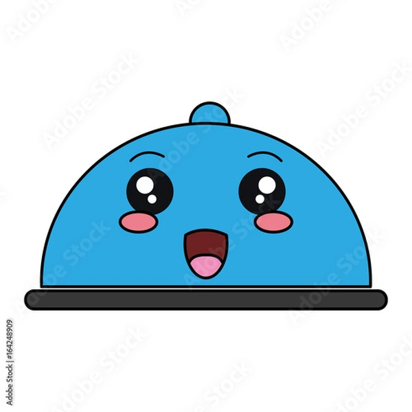 Fototapeta tray server kawaii character vector illustration design