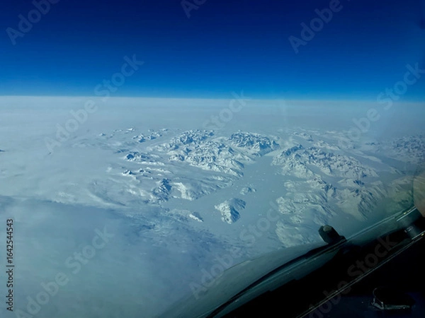 Fototapeta an aerial view of Greenland and it ice pack.